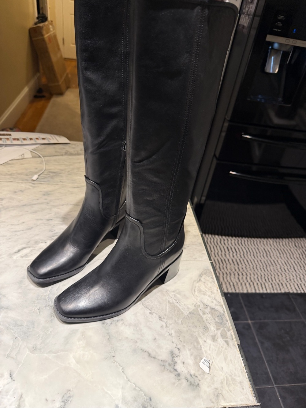 27 EDIT Black Leather Boot Interior with Branded Insole new no (box) - Picture 3 of 7
